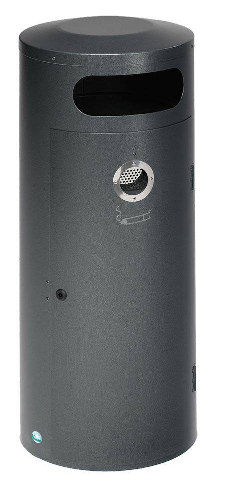 Kombiascher, Volumen 70 Liter, Durchmesser 420 mm, Höhe 1045 mm, Einflügeltür, Farbe antik-silber