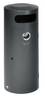 Kombiascher, Volumen 70 Liter, Durchmesser 420 mm, Höhe 1045 mm, Einflügeltür, Farbe antik-silber