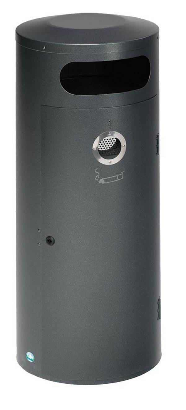 Kombiascher, Volumen 70 Liter, Durchmesser 420 mm, Höhe 1045 mm, Einflügeltür, Farbe antik-silber