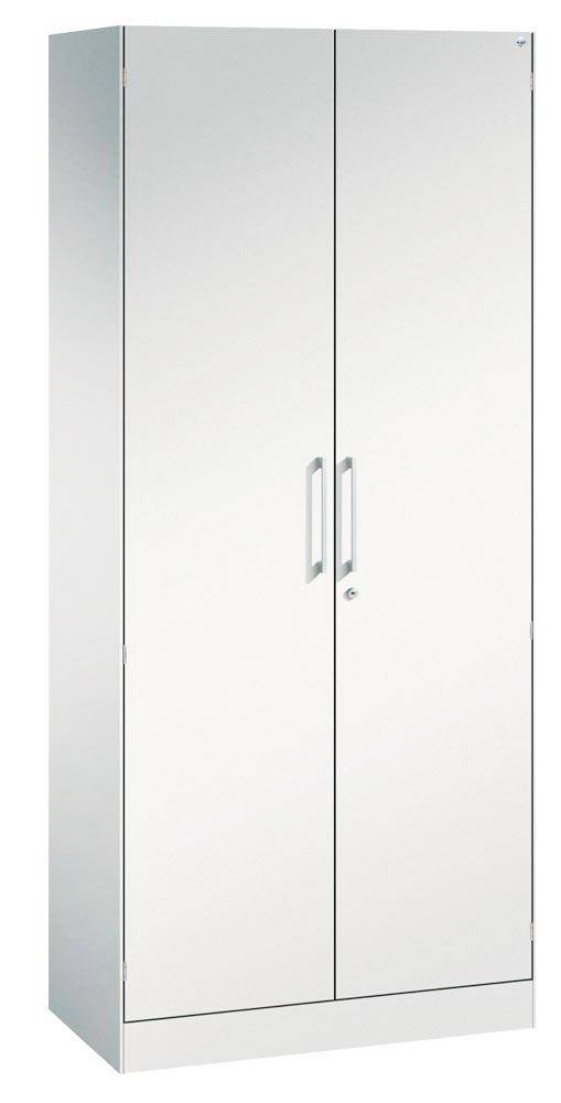 Flügeltürenschrank, BxTxH 1200x435x1980 mm, 4 lackierte Fachböden, RAL 7035 Lichtgrau-0