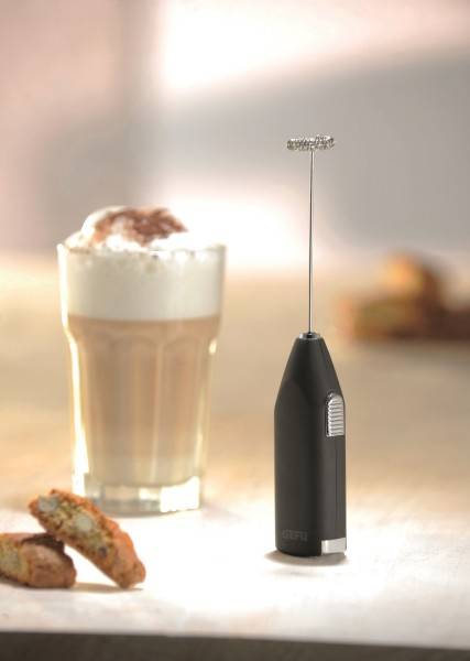 GEFU 12720, Automatic milk frother/warmer, Schwarz, Edelstahl, 12000 RPM, Akku, AA, 36 mm-1