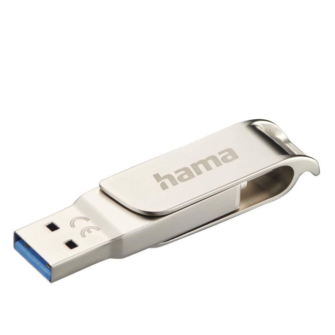 hama 00182489 USB-Stick "C-Rotate Pro", USB-C USB 3.2 Gen1, 32GB, 70 MB/s, Silber-1