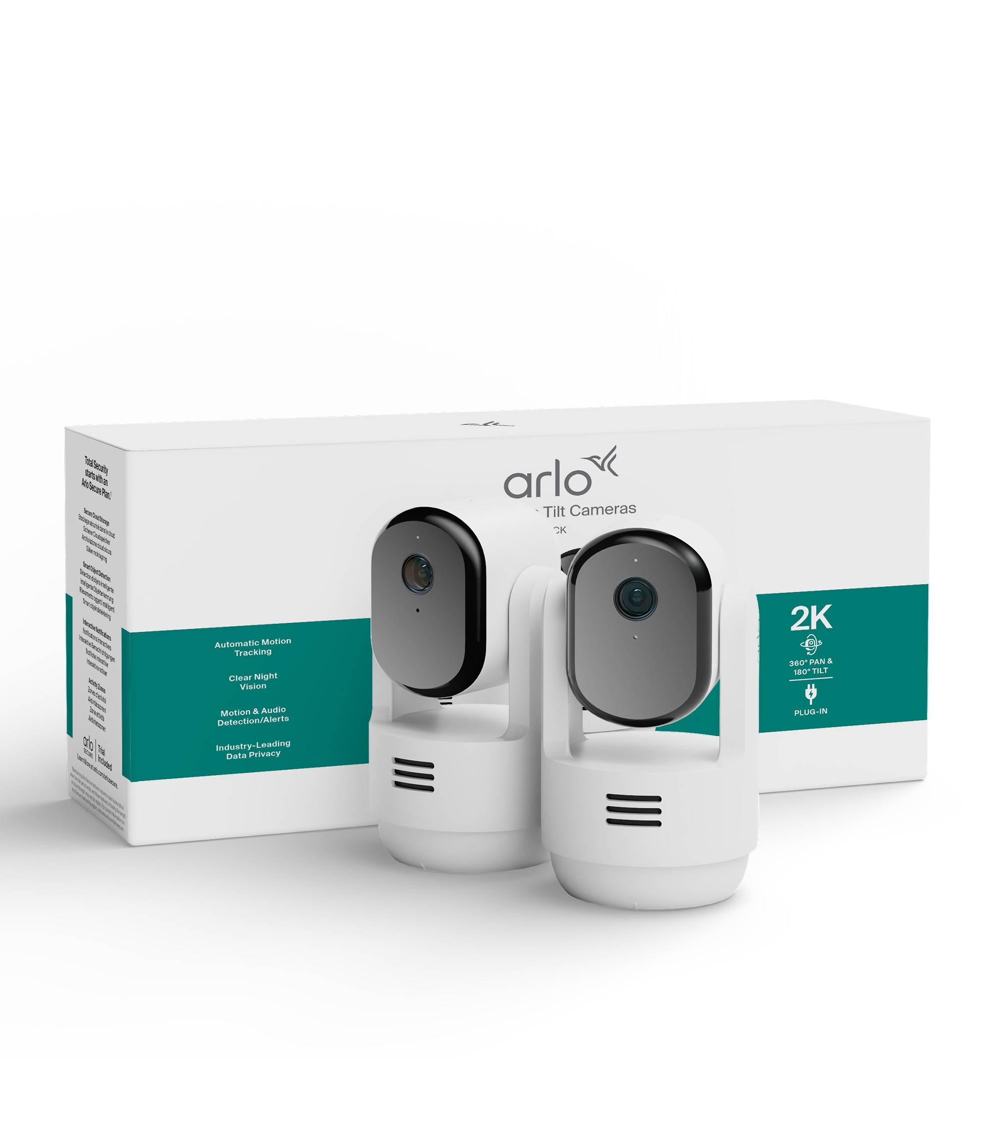 Arlo Essential 3 2K PTZ Indoor-Kamera Weiß 2er Set 3MP (2304x1296), WLAN, Netzteil, Indoor, Schwenk- und Neige-Funktion-1