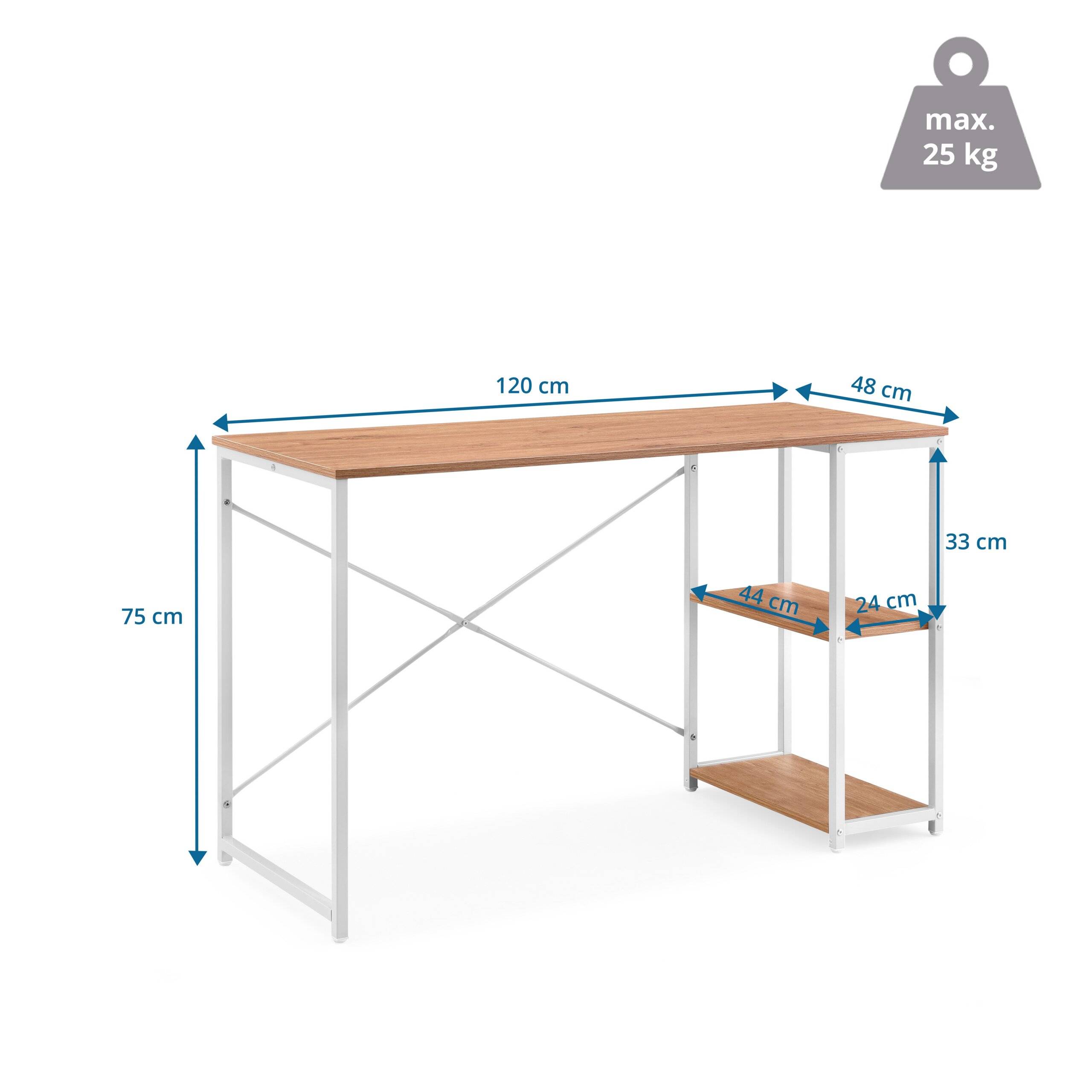 Computertisch Schreibtisch Easy Up2 inkl. Regal weiß/eiche hjh LIVING-1