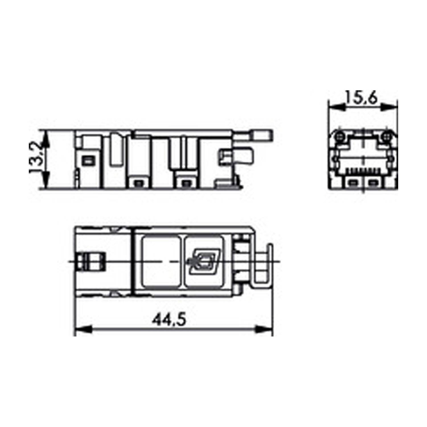 Buchseneinsatz, Größe 21.21, 8P+GND, 1A, 50V, RJ45, für CX 8 J6IM, Mont. in ATR C22 - 1 Stück-1