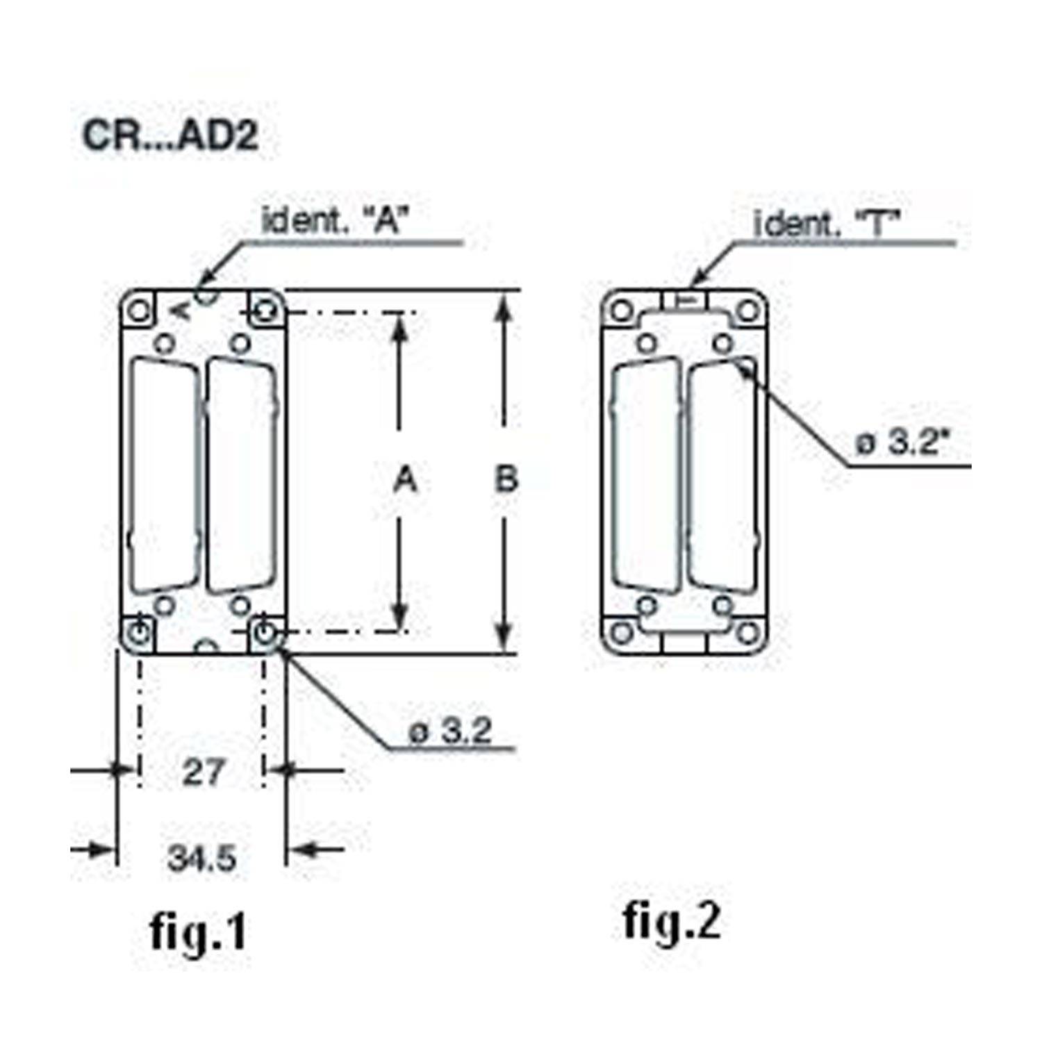 Adapterplatte, Größe 44.27, für 2xD-SUB 9P+GND-1