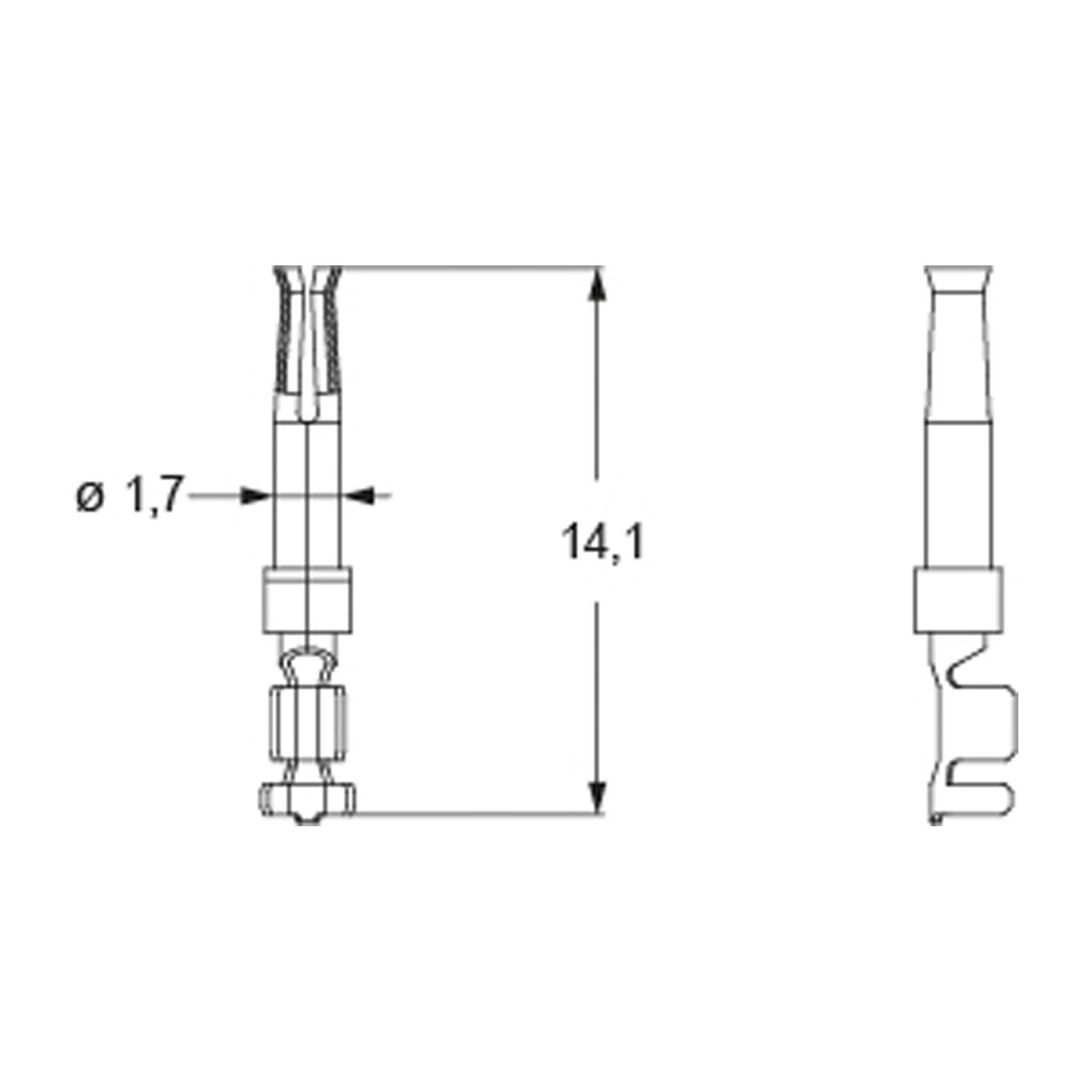 ILME SIF3D 0.2 Buchsenkontakt, 0,08-0,21mm², gestanzt, Crimpanschluss, 5A, für 5-1