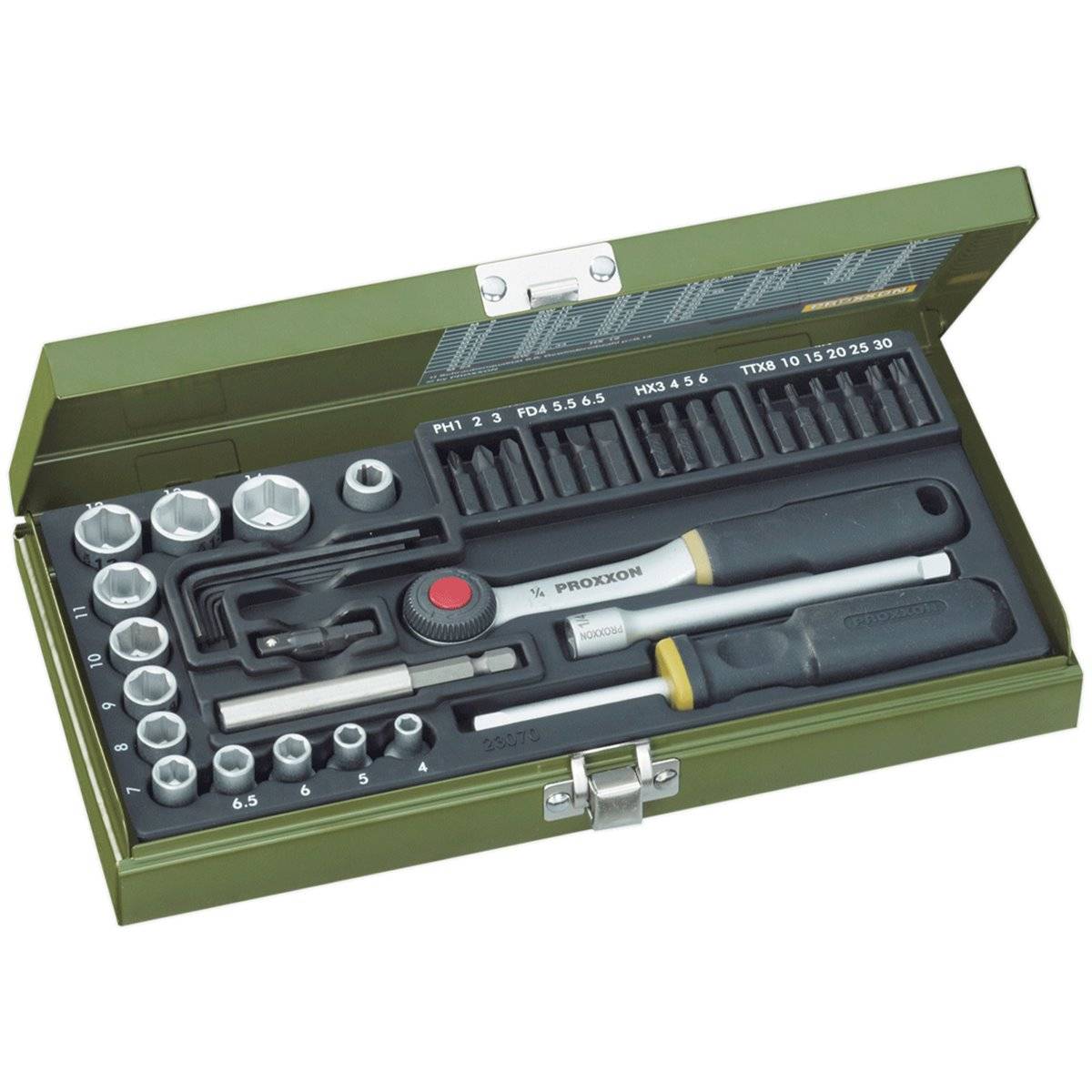 Proxxon 23070 Knarrenkasten 1/4" 4-14 mm 39-teilig-0