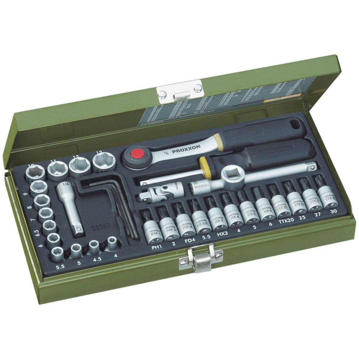 Proxxon 23080 Knarrenkasten 1/4" 4-13 mm 36-teilig-0