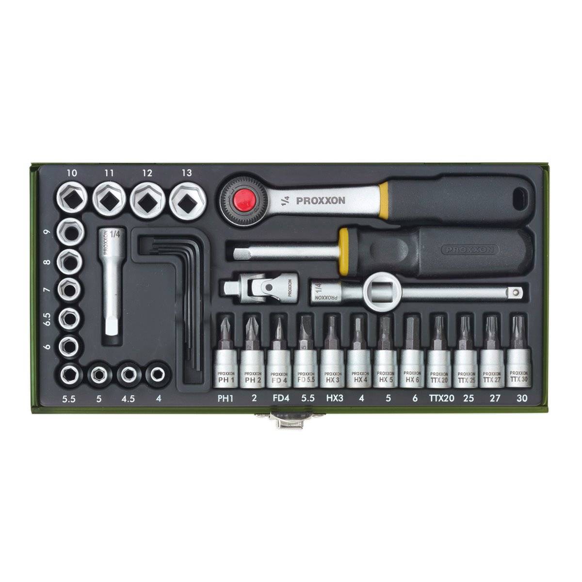 Proxxon 23080 Knarrenkasten 1/4" 4-13 mm 36-teilig-4