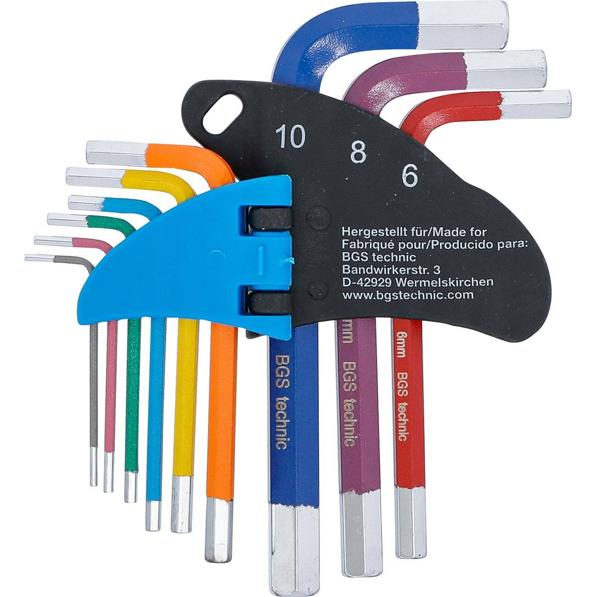 BGS 74454 Winkelschlüssel-Satz Multicolour kurz 9t Innensechskant 1,5 - 10 mm-2