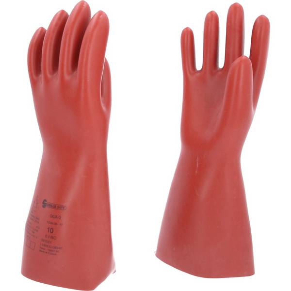 KS-Tools 117.0087 Elektriker-Schutzhandschuh mit S chutzisolierung, Größe 10, rot
