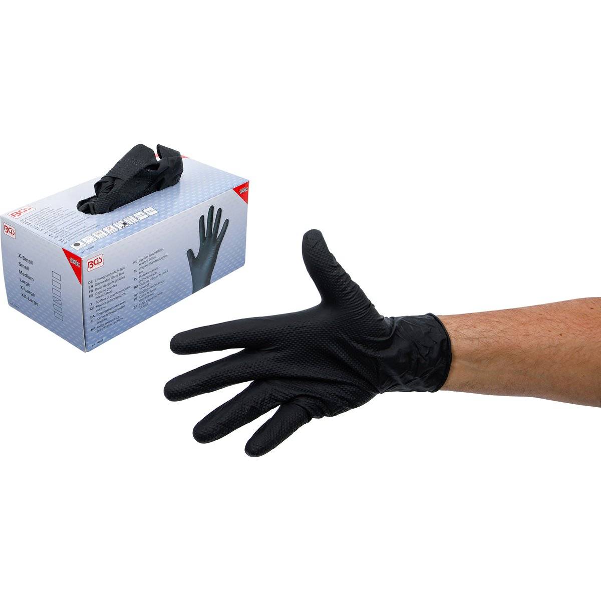 BGS 74669 Einweghandschuh-Box, Nitril, L 100 Stk mit extra Griffigkeit-0