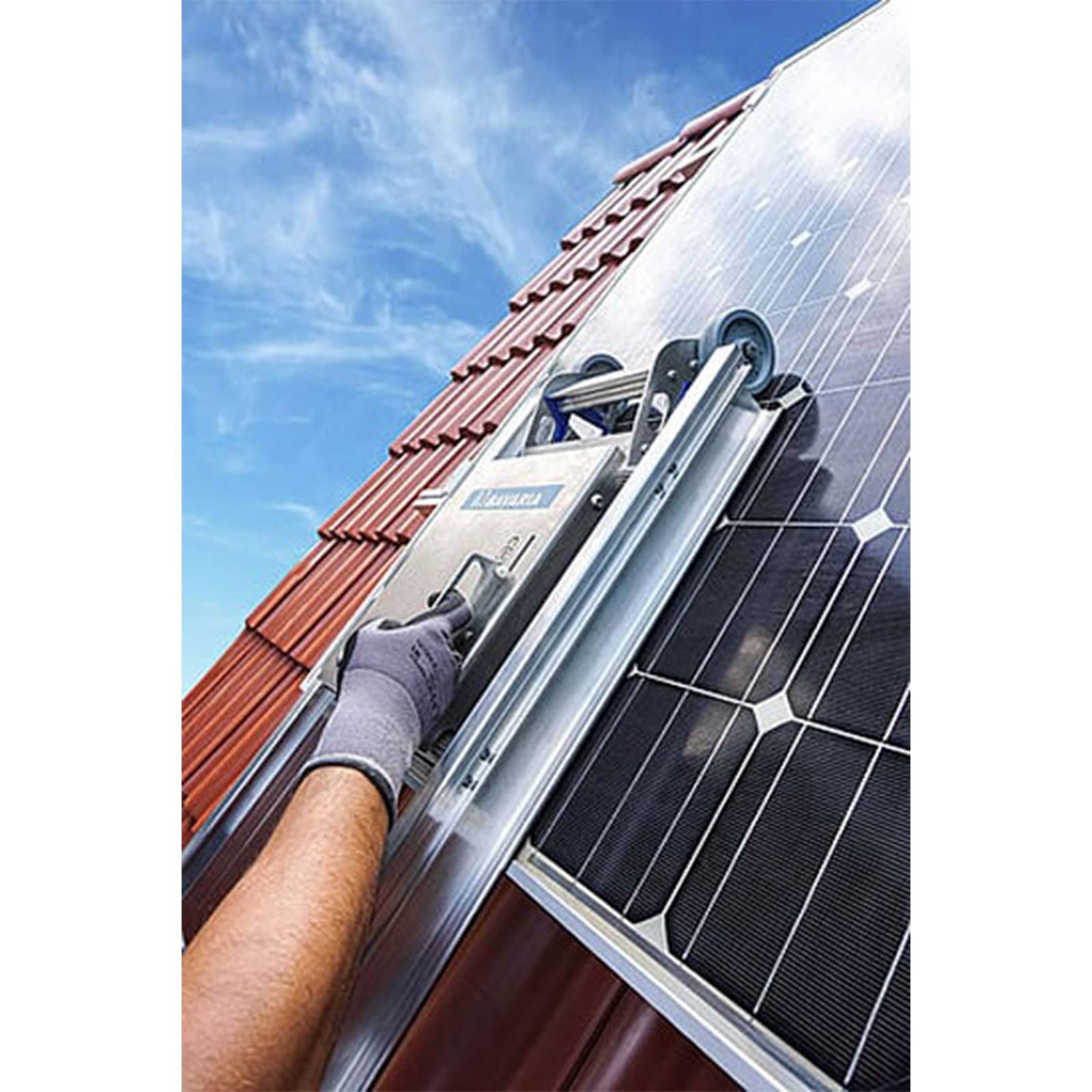 Mauderer Bavaria Wartungsleitern für Photovoltaik-Anlagen mit Plattform Leiterlänge 3,90m 14 Spros-2