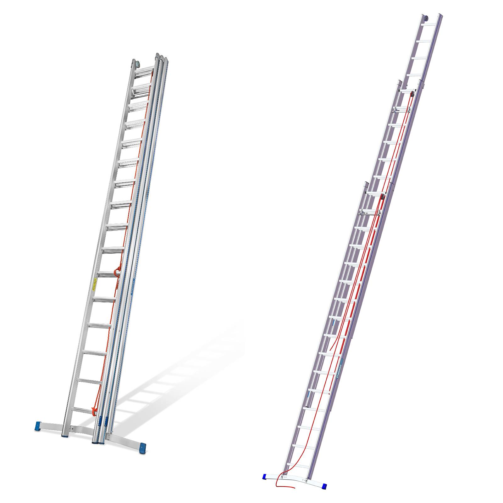 Mauderer Bavaria Seilzugleiter 965 mit Klapptraverse verstärkte 3x14 Dreikantsprossen-0