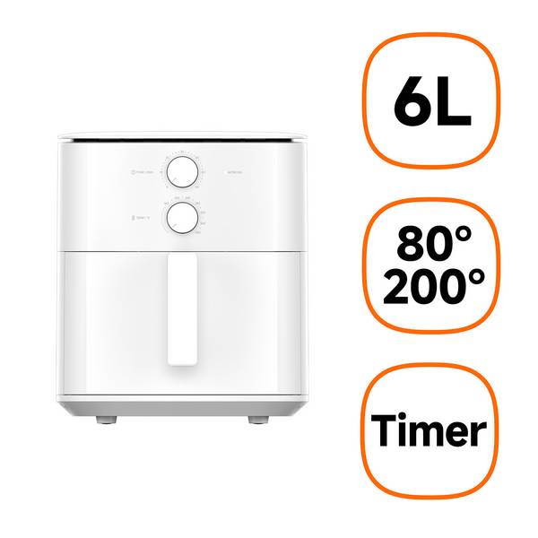 Xiaomi MAF13, Heißluftfritteuse, 6 l, 0,5 kg, 80 °C, 200 °C, 60 min
