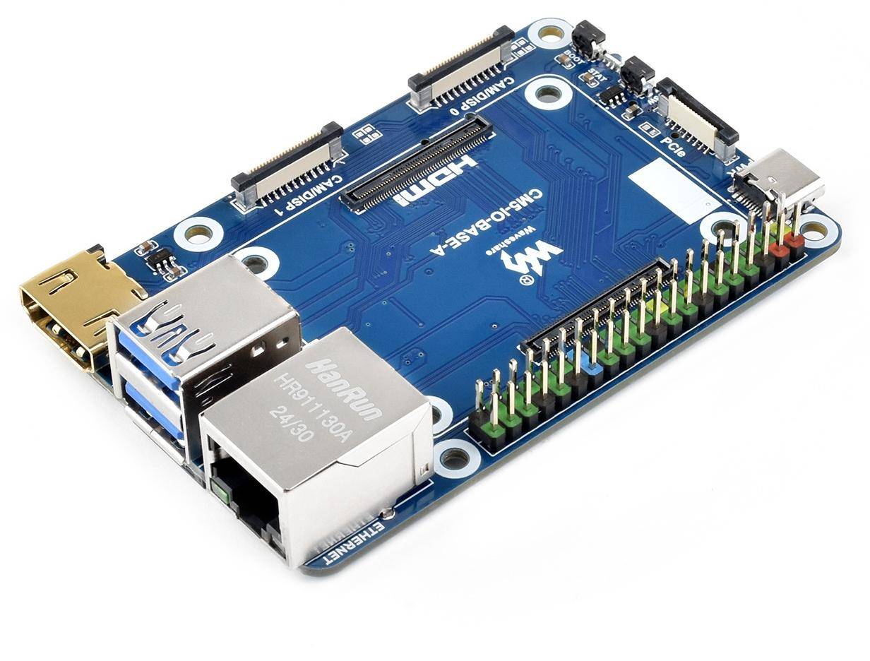 Waveshare Mini Base Board (A), Trägerboard für Raspberry Pi CM5, PCIe, HDMI, USB, GbE, 5V/5A-0