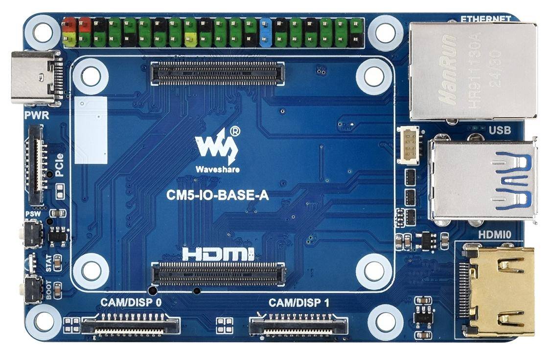 Waveshare Mini Base Board (A), Trägerboard für Raspberry Pi CM5, PCIe, HDMI, USB, GbE, 5V/5A-4