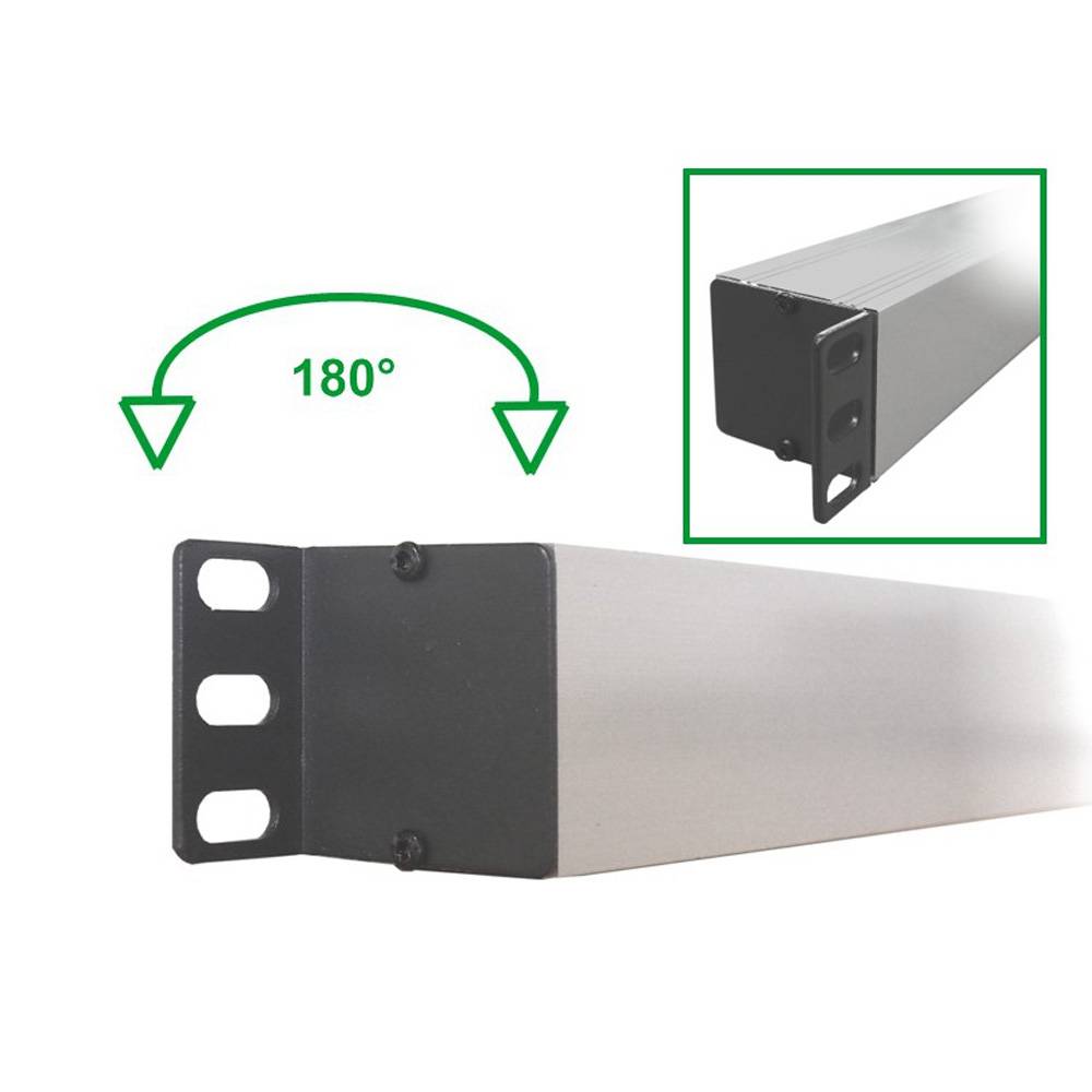 19"-Steckdosenleiste von LIEBERNETZ - 9 x SCHUKO-Buchse - Aluminium - 2 m Zuleitung mit SCHUKO-Stecker - schwarz-2
