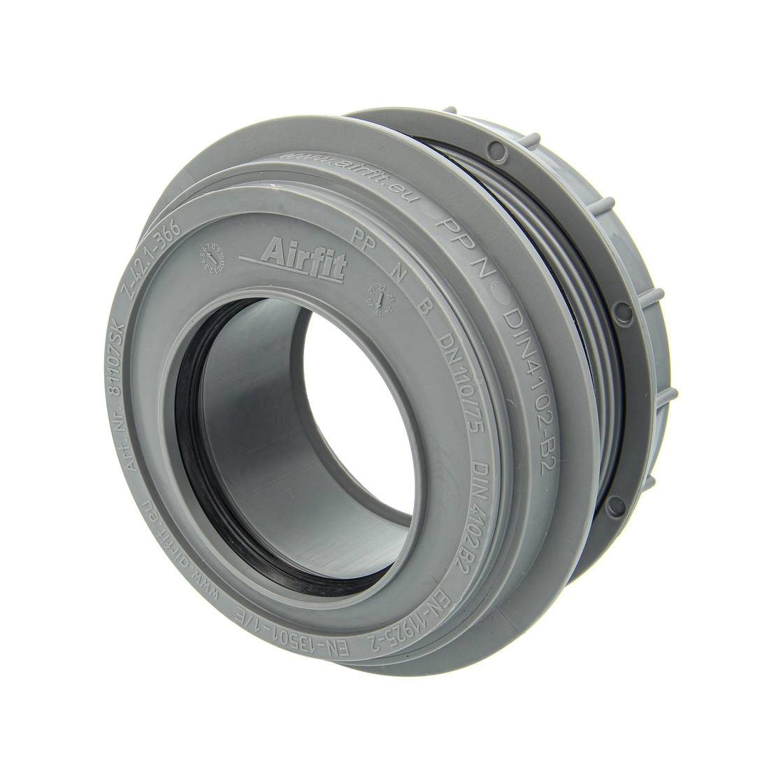 Airfit Anschraub-Muffe DN 75, PP, Grau, 50075AM-0