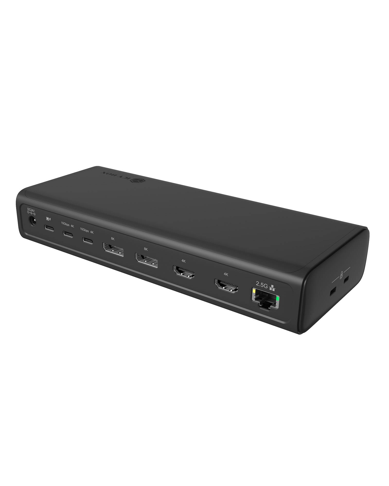 IB-DK7401-CU31, 17-in-1 Notebook Docking, DL7400 Chip, ((2x 8K, 6x 4K@60Hz), 140W PD, 2,5 Gb LAN, Host C+A 10 Gbit/s-0
