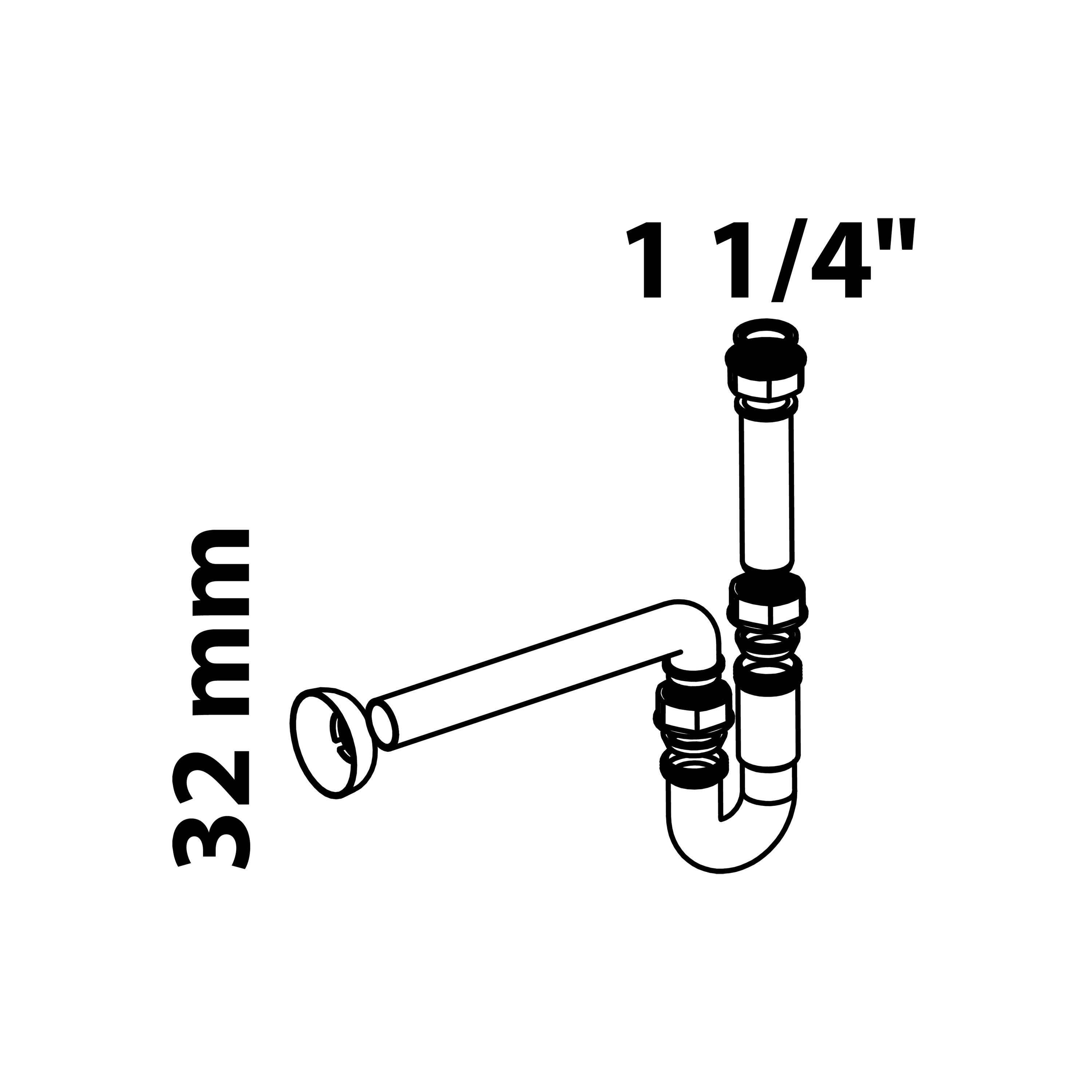 KS Röhrensiphon, Weiß, 1 1/4" x 32 mm-4