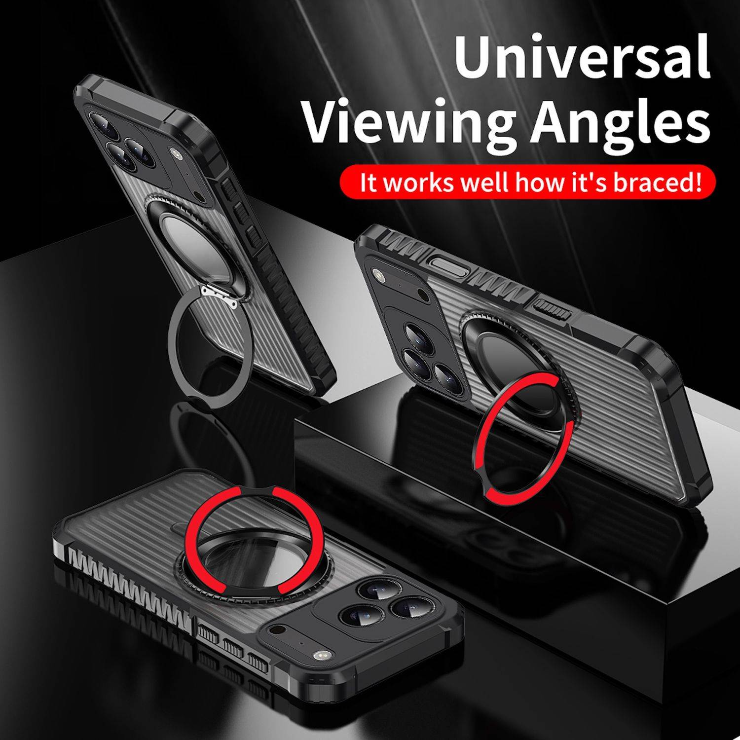 MagSafe Hülle für Apple iPhone 17 Pro mit 360 Grad Ring Halter Kameraschutz Blau-3