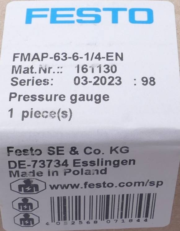 Festo Präzisions-Flanschmanometer FMAP-63-6-1/4-EN | 161130-2