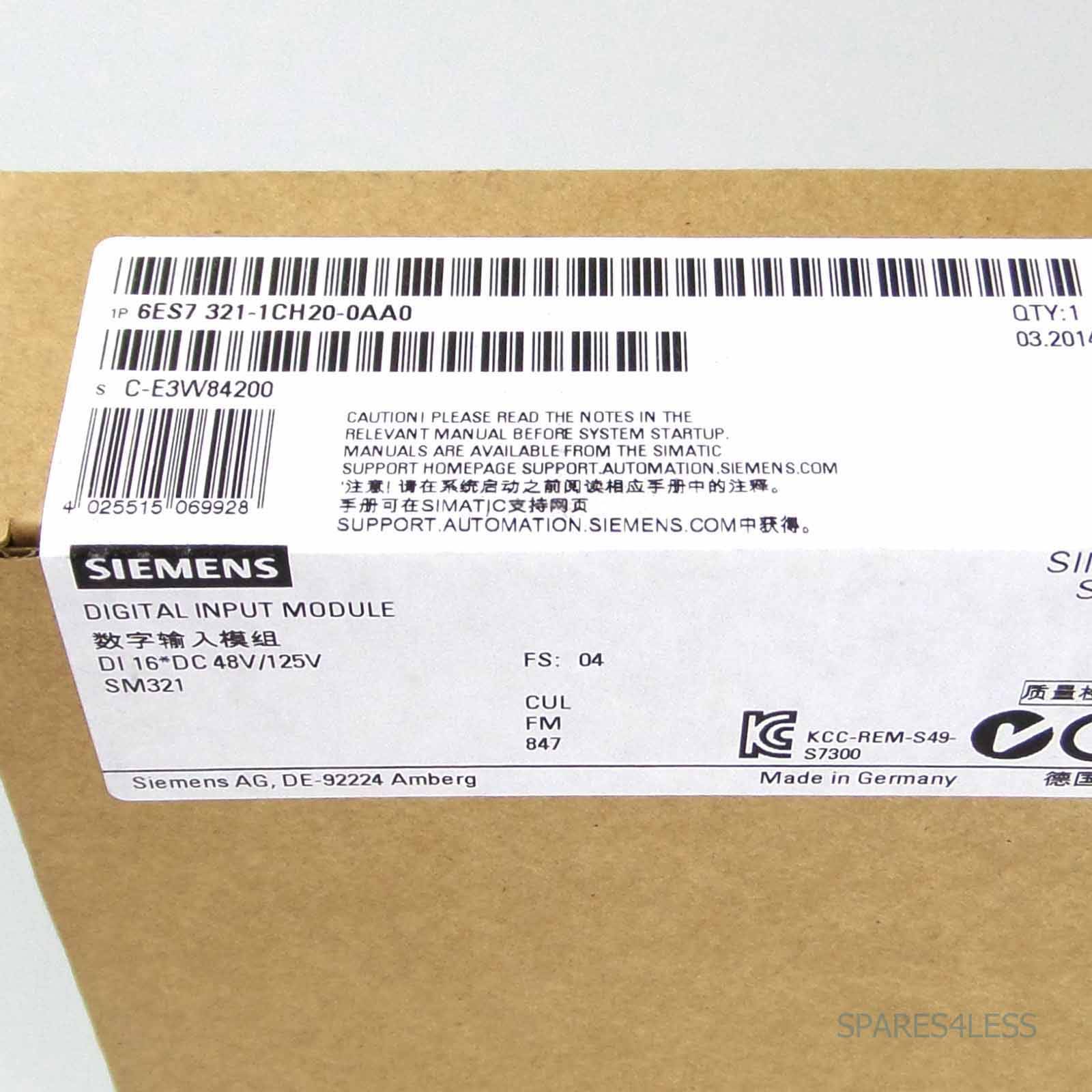 Simatic S7-300 SM321 6ES7 321-1CH20-0AA0 E-Stand:04 SIE-2