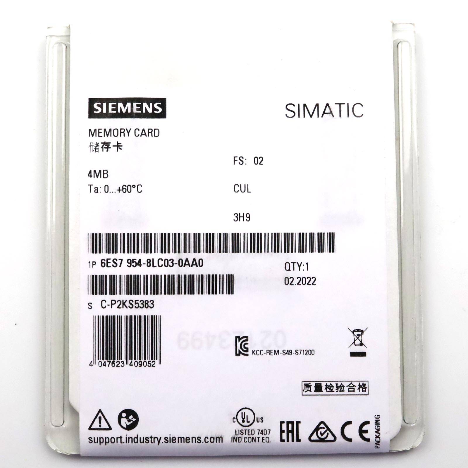 Siemens Simatic S7 MMC Card S7 6ES7954-8LC03-0AA0 ( 6ES7 954-8LC03-0AA0 )-1