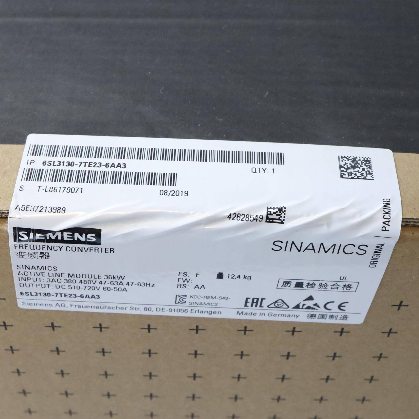 Sinamics Active Line Module S120 6SL3130-7TE23-6AA3 FS:F/RS:AA SIE-1