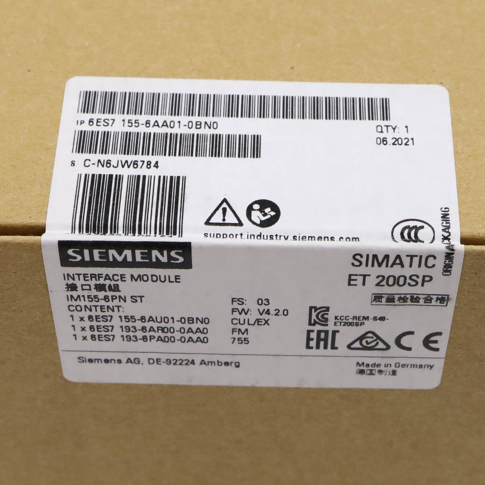 Simatic S7 ET200SP 6ES7 155-6AA01-0BN0 FS:03/FW:V4.2.0 SIE-1
