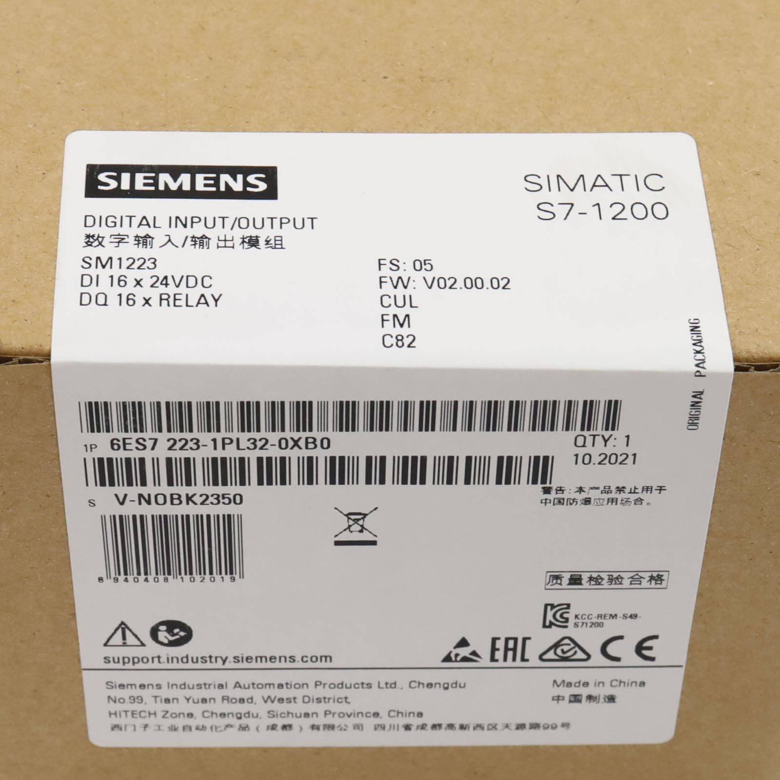 Simatic S7-1200 SM1223 6ES7 223-1PL32-0XB0 FS:05/FW:V02.00.02 SIE-1