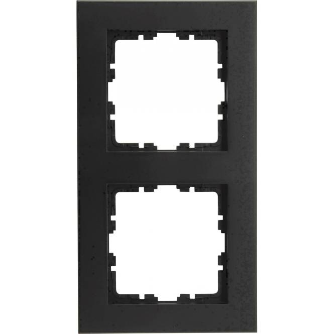 Kopp HK07 PURE-Abdeckrahmen 406950000 2-fach Farbe:schwarz matt Install.Baumaterial Schalter-0