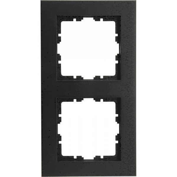 Kopp HK07 PURE-Abdeckrahmen 406950000 2-fach Farbe:schwarz matt Install.Baumaterial Schalter