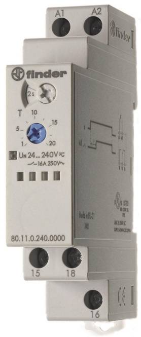 Finder Zeitrelais 80.11.0.240.0000 1W 16A 24-240VAC/DC Industriematerial Ind-Schaltgeraete-0