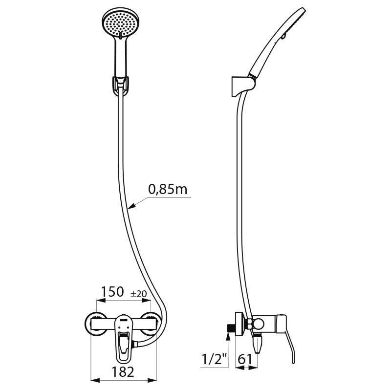 Delabie DU-Sys selbstentl. mit Arm. 2739 Securitouch, S-Anschl. S/C-2