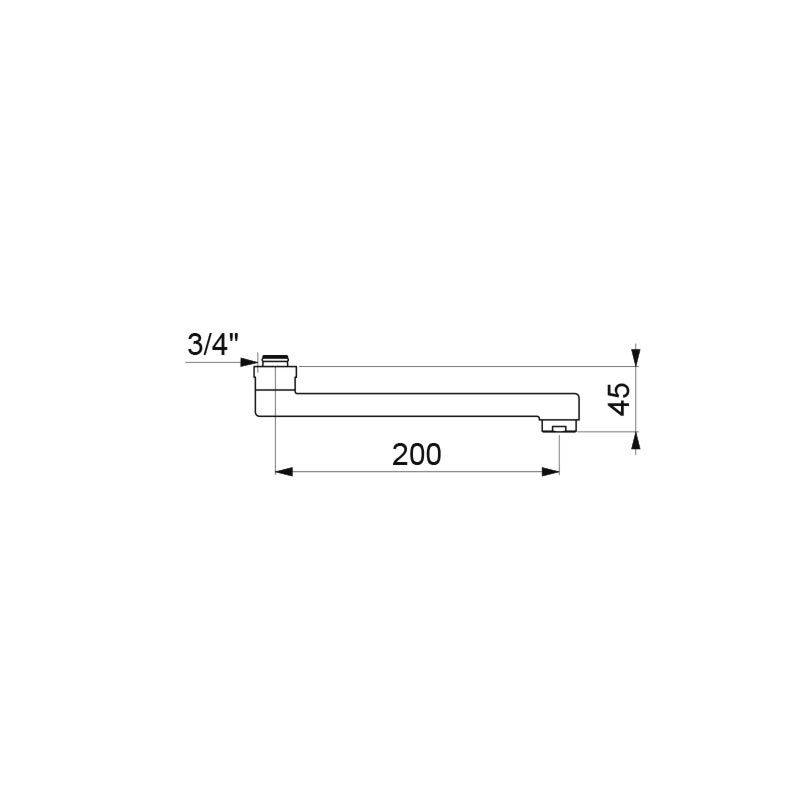 Delabie Auslauf starr L.200 unten G 3/4-1
