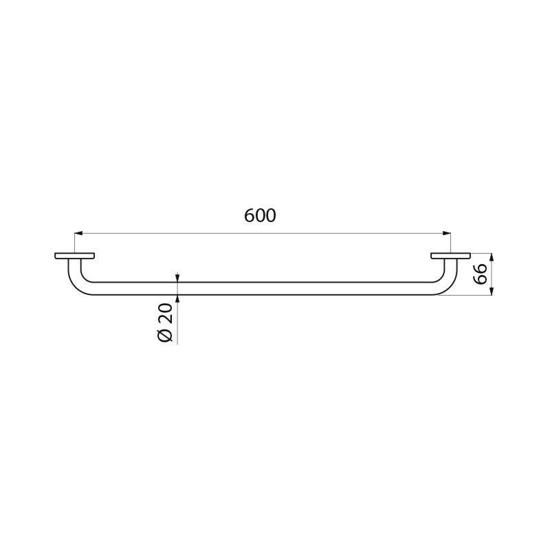 Delabie Handtuchhalter 1 Stange D20 L600mm, Edst. hgl.pol.-2