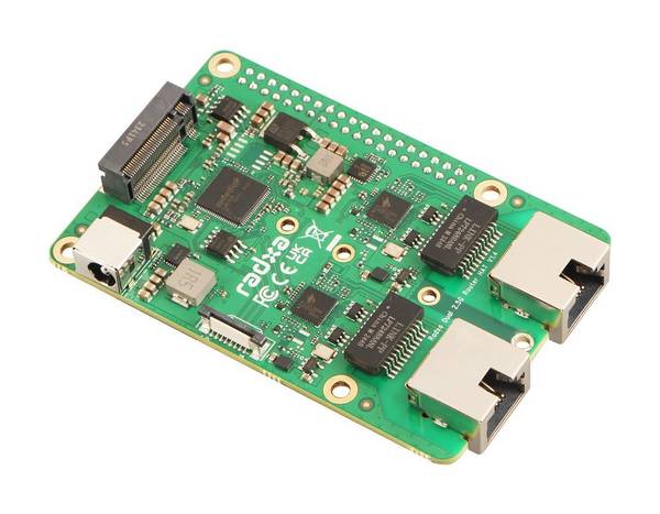 Radxa Dual 2.5G Router HAT, 2x Gigabit LAN + NVMe Erweiterung für Raspberry Pi 5