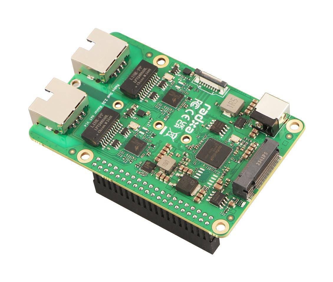 Radxa Dual 2.5G Router HAT, 2x Gigabit LAN + NVMe Erweiterung für Raspberry Pi 5-4