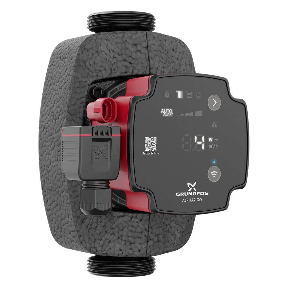 Grundfos Hocheffizienz Umwälzpumpe ALPHA2 GO 25-40 180mm, 220-240V 9H 1 1/2" max. Förderhöhe 4m, Gusseisen-0
