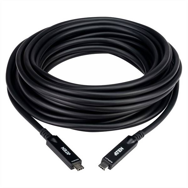 ATEN USB-Kabel - USB-C (M) zu USB-C (M) - USB 3.2 Gen 2 / DisplayPort 2.1 - 5 V - 10 m - Active Optical Cable (AOC)