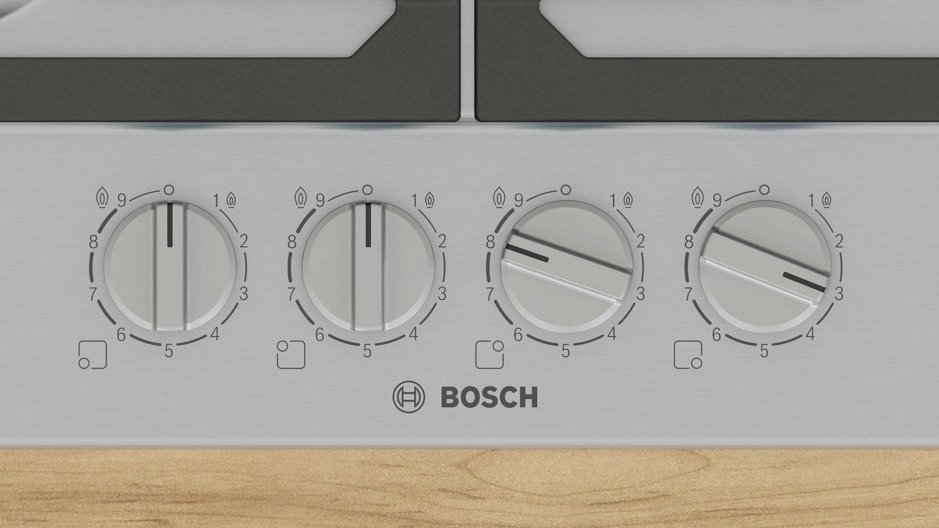 Bosch Serie 6 PCH6A5I90, Edelstahl, Integriert, 60 cm, Gaskochfeld, Edelstahl, 4 Zone(n)-4