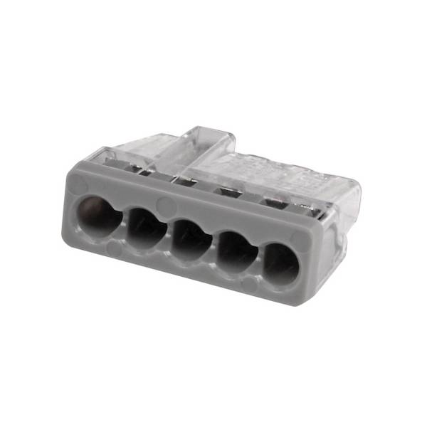 Ideal electrical 30-0087 Verbindungsklemme, Push-In/Steckklemme 0.75-4mm², Polzahl: 5, 50 Stück, Transparent