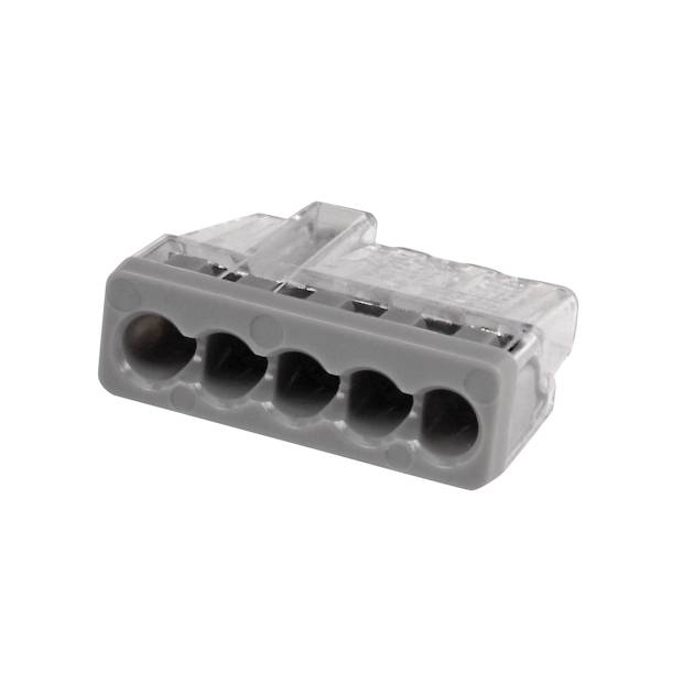 Ideal electrical 30-0087 Verbindungsklemme, Push-In/Steckklemme 0.75-4mm², Polzahl: 5, 50 Stück, Transparent-0