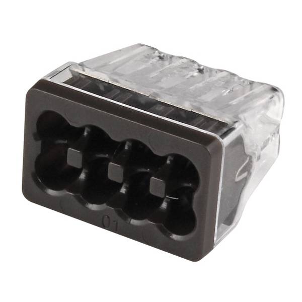 Ideal electrical 30-0090 Verbindungsklemme, Push-In/Steckklemme 0.75-4mm², Polzahl: 8, 50 Stück, Transparent
