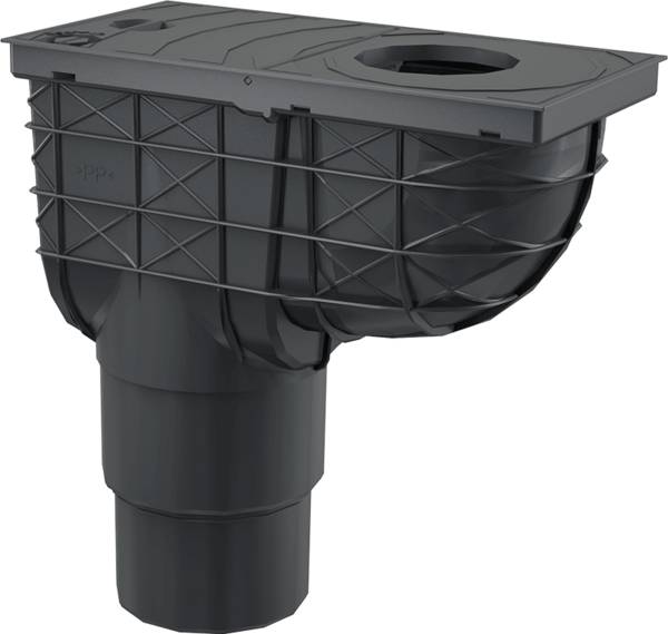 Alcadrain Universal-Regensinkkasten 300×155/125/110 mm Abgang senkrecht, Schwarz