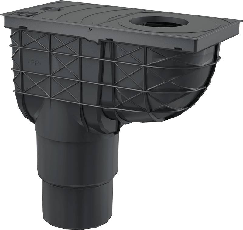 Alcadrain Universal-Regensinkkasten 300×155/125/110 mm Abgang senkrecht, Schwarz-0