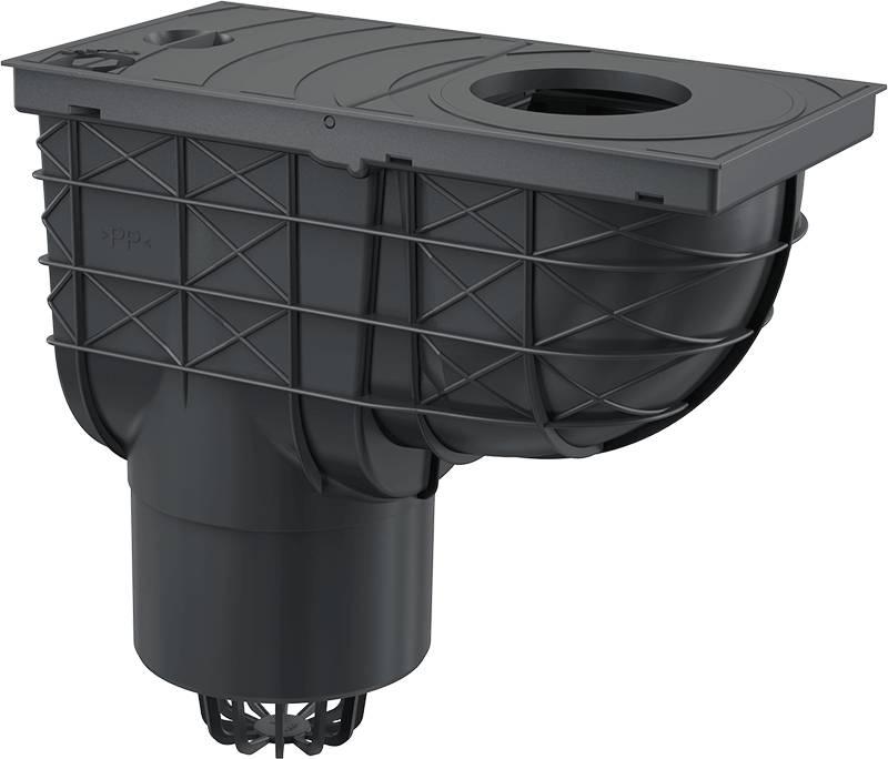 Alcadrain Universal-Regensinkkasten 300×155/125 mm Abgang senkrecht, Schwarz-0